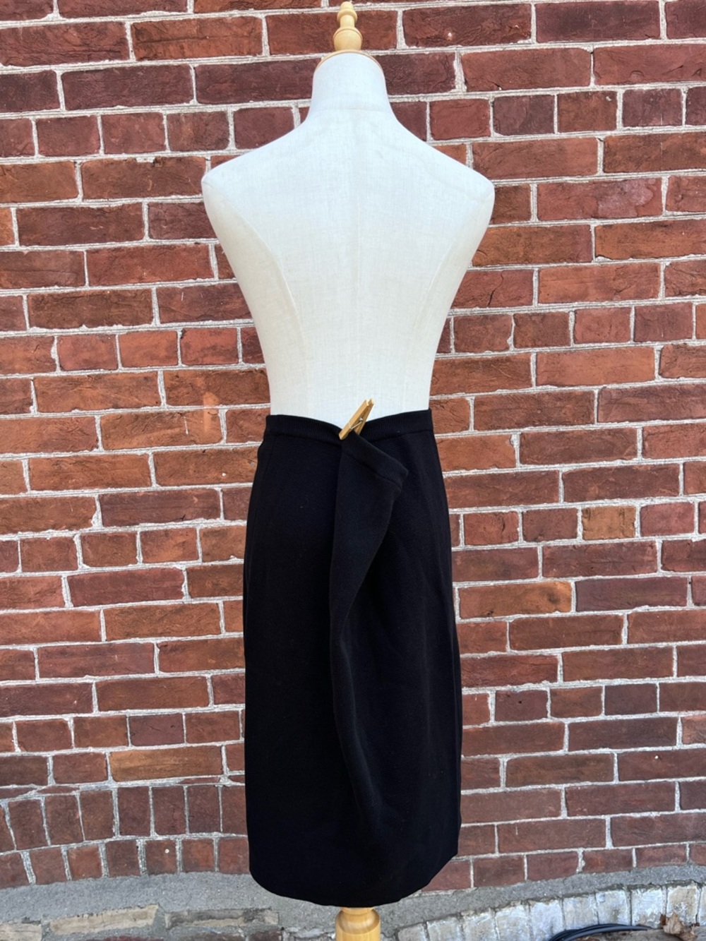 Eileen Fisher Black Silk and Cotton Knit Midi Skirt - Picture 3 of 8